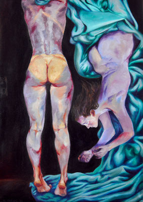 Figurative, expressive and colorful painting mostly showing portraits, the human body and figure.