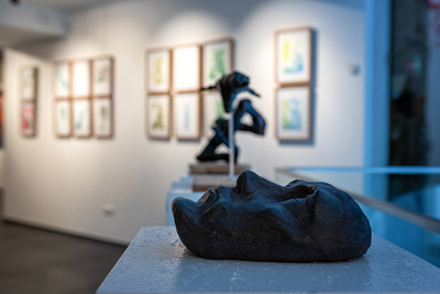 Figurative and expressive sculptures mostly showing portraits, the human body and figure.