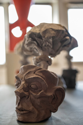 Figurative and expressive sculptures mostly showing portraits, the human body and figure.